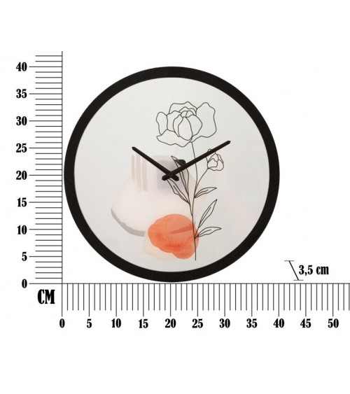 Blumenwand Uhr -A -A -Diam. 40x3,5 cm - 