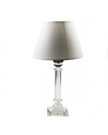 Royal Family – Tischlampe aus Kristall mit weißem Lampenschirm - 