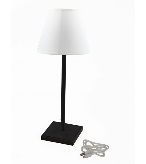 Royal Family - Black Rechargeable Lamp with White Lampshade -  - 