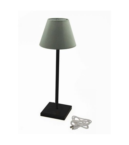 Royal Family - Black Rechargeable Lamp with Gray Lampshade -  - 