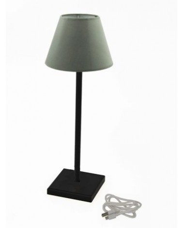 Royal Family - Black Rechargeable Lamp with Gray Lampshade -  - 