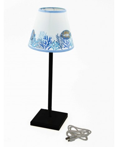 Royal Family – Schwarze wiederaufladbare Lampe mit „Mare“-Lampenschirm - 
