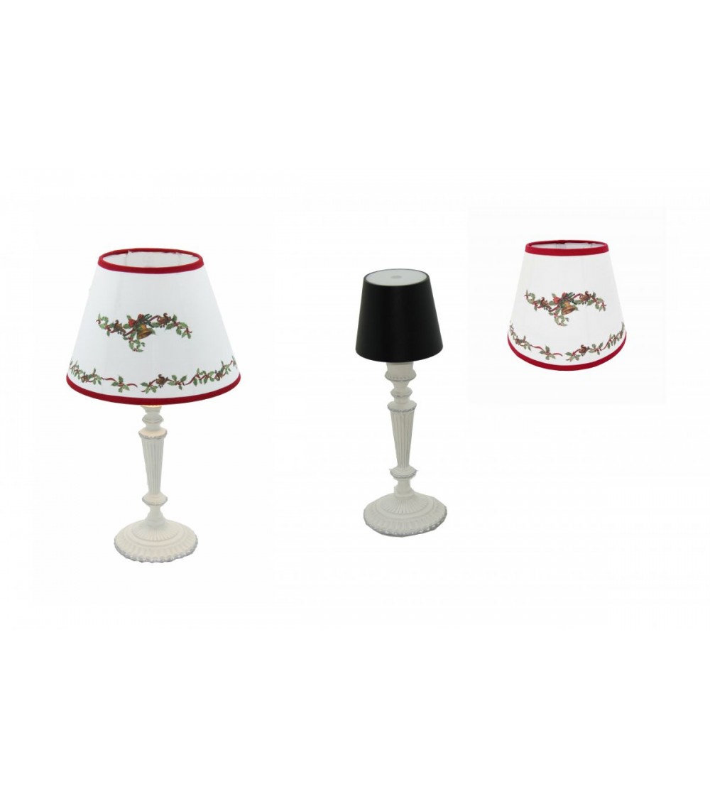 Royal Family - White Rechargeable Lamp with Shade "Christmas Carol" -  - 