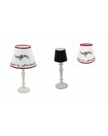 Royal Family - White Rechargeable Lamp with Shade "Christmas Carol" -  - 
