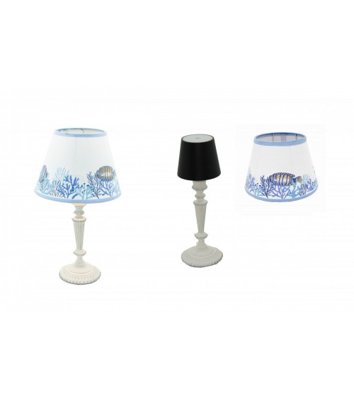 Royal Family – Weiße wiederaufladbare Lampe mit „Mare“-Lampenschirm - 