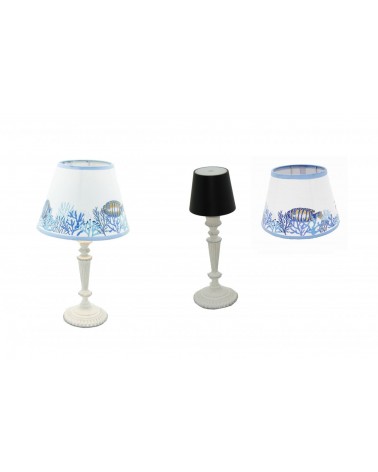 Royal Family – Weiße wiederaufladbare Lampe mit „Mare“-Lampenschirm - 