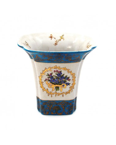 Royal Family - Vase Bleu Clair à Décor Floral - 