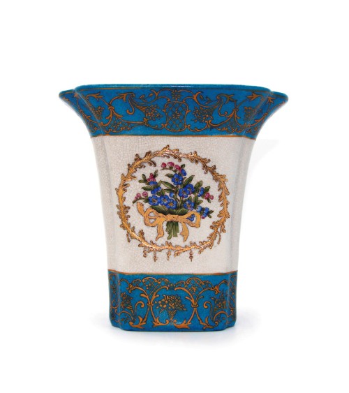 Royal Family - Hellblaue Vase mit Blumenschmuck - 