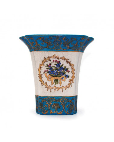 Royal Family - Hellblaue Vase mit Blumenschmuck - 