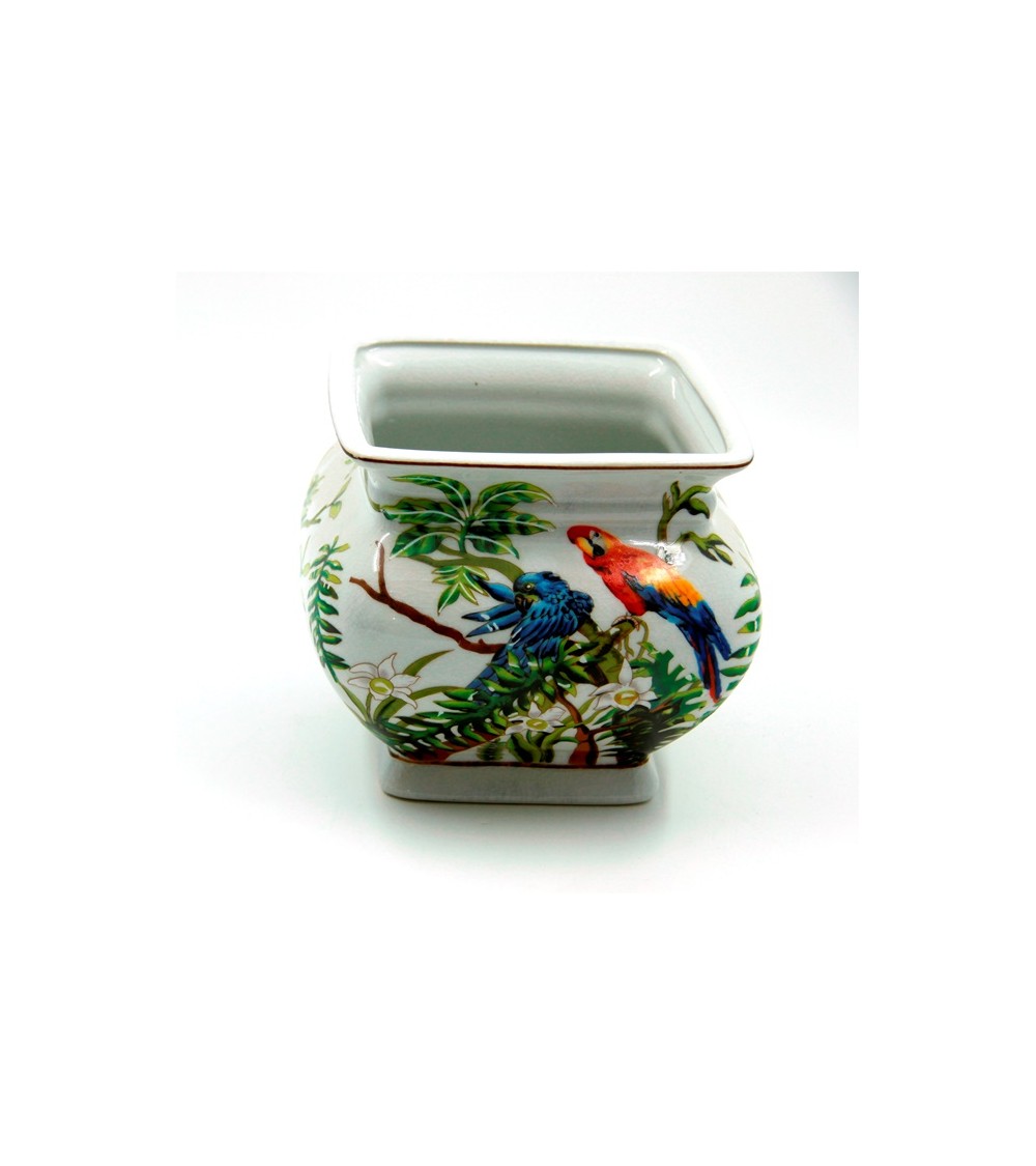 Royal Family - Square Cachepot with Parrots -  - 
