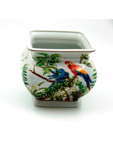 Royal Family - Square Cachepot with Parrots -  - 