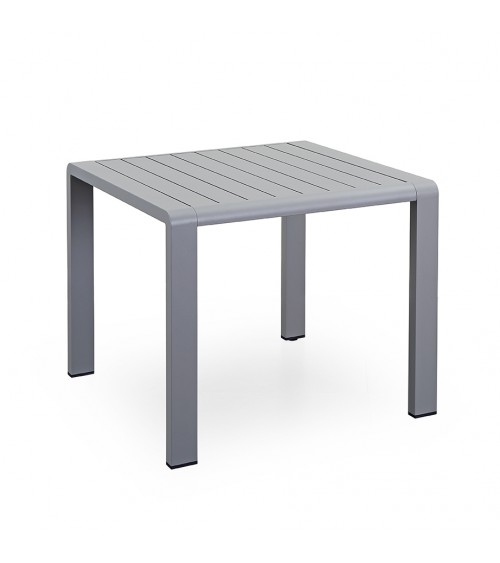 Table basse de jardin en aluminium gris - 