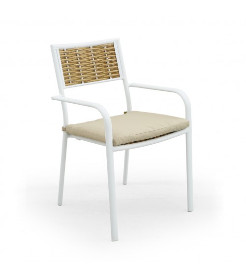 Set of 2 Chairs in Aluminum and Synthetic Rattan - Leonardo -  - 