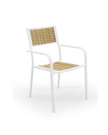 Lot de 2 chaises en aluminium et rotin synthétique - Leonardo - 