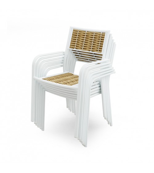 Lot de 2 chaises en aluminium et rotin synthétique - Leonardo - 