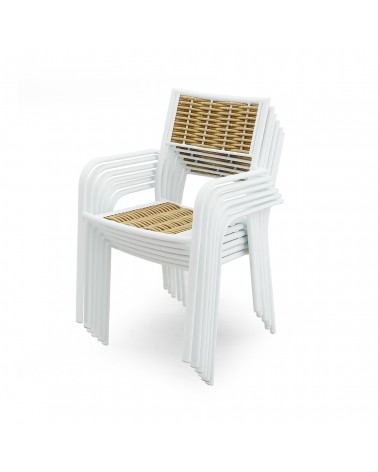 Set mit 2 Stühlen aus Aluminium und synthetischem Rattan – Leonardo - 