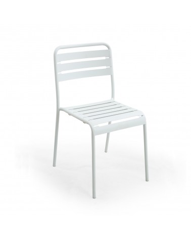 Brunelleschi - Set of 4 Chairs Without Armrest in White Steel -  - 