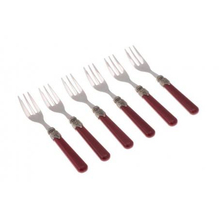 Classic Set 6pz Forchettine da Dolce colore bordeaux- Rivadossi Sandro -