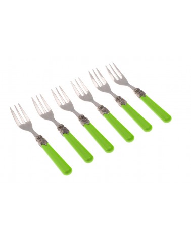 Classic Set 6pz Forchettine da Dolce colore verde mela/ kiwi- Rivadossi Sandro -