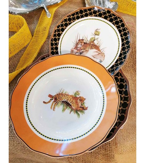 Famille Royale - Service de Table "Tigresse Royale" 18 Pièces - Assiettes Style Animalier