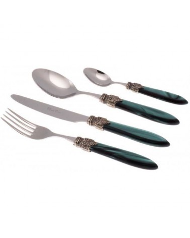 Laura 24 couverts Rivadossi Sandro pour six personnes - Fabriqués en Italie - Coffret Cadeau - 