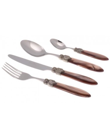 Laura 24 couverts Rivadossi Sandro pour six personnes - Fabriqués en Italie - Coffret Cadeau - 