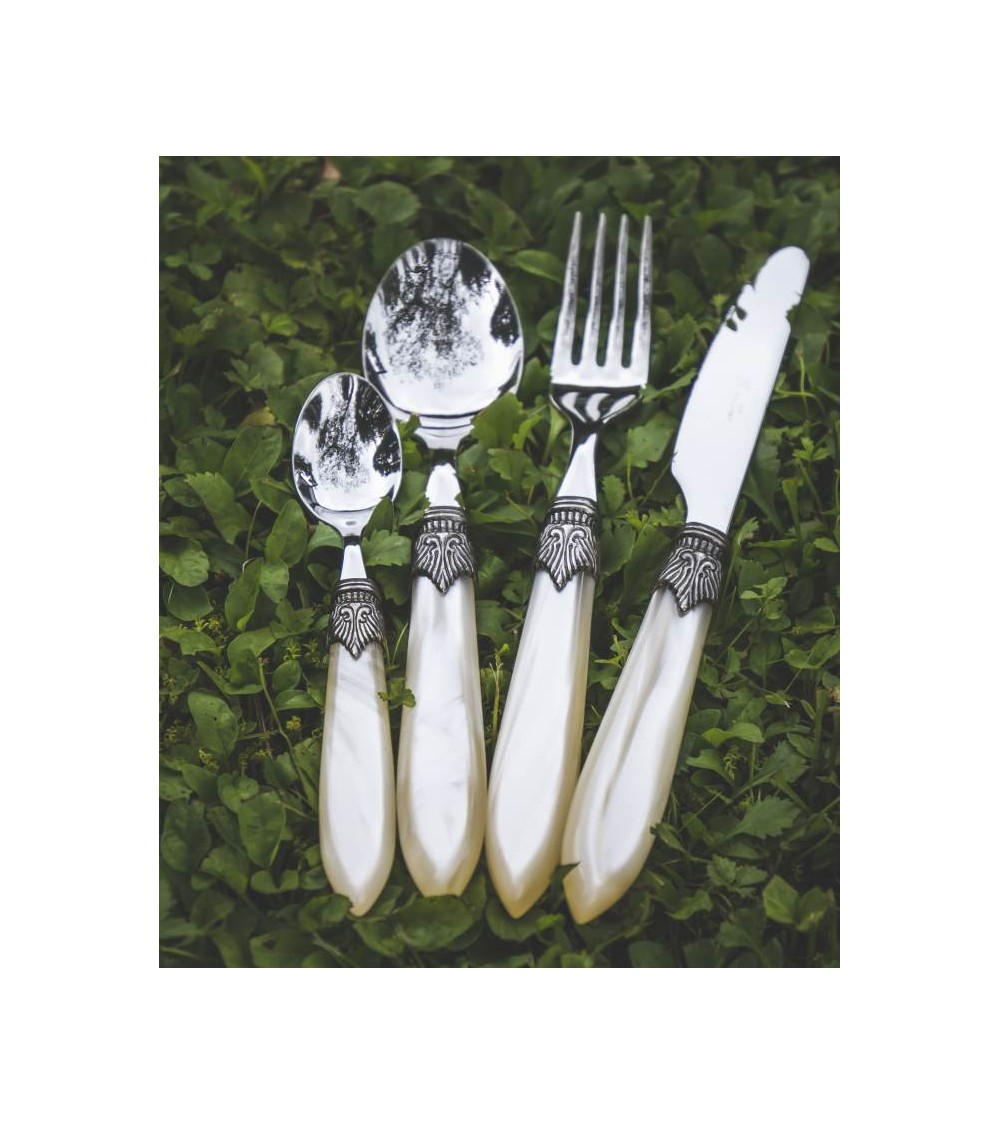 Laura 24 couverts Rivadossi Sandro pour six personnes - Fabriqués en Italie - Coffret Cadeau - 