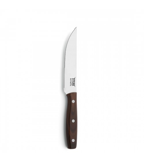 Steak Knife in Steel and Wooden Handle Porterhouse - Amefa