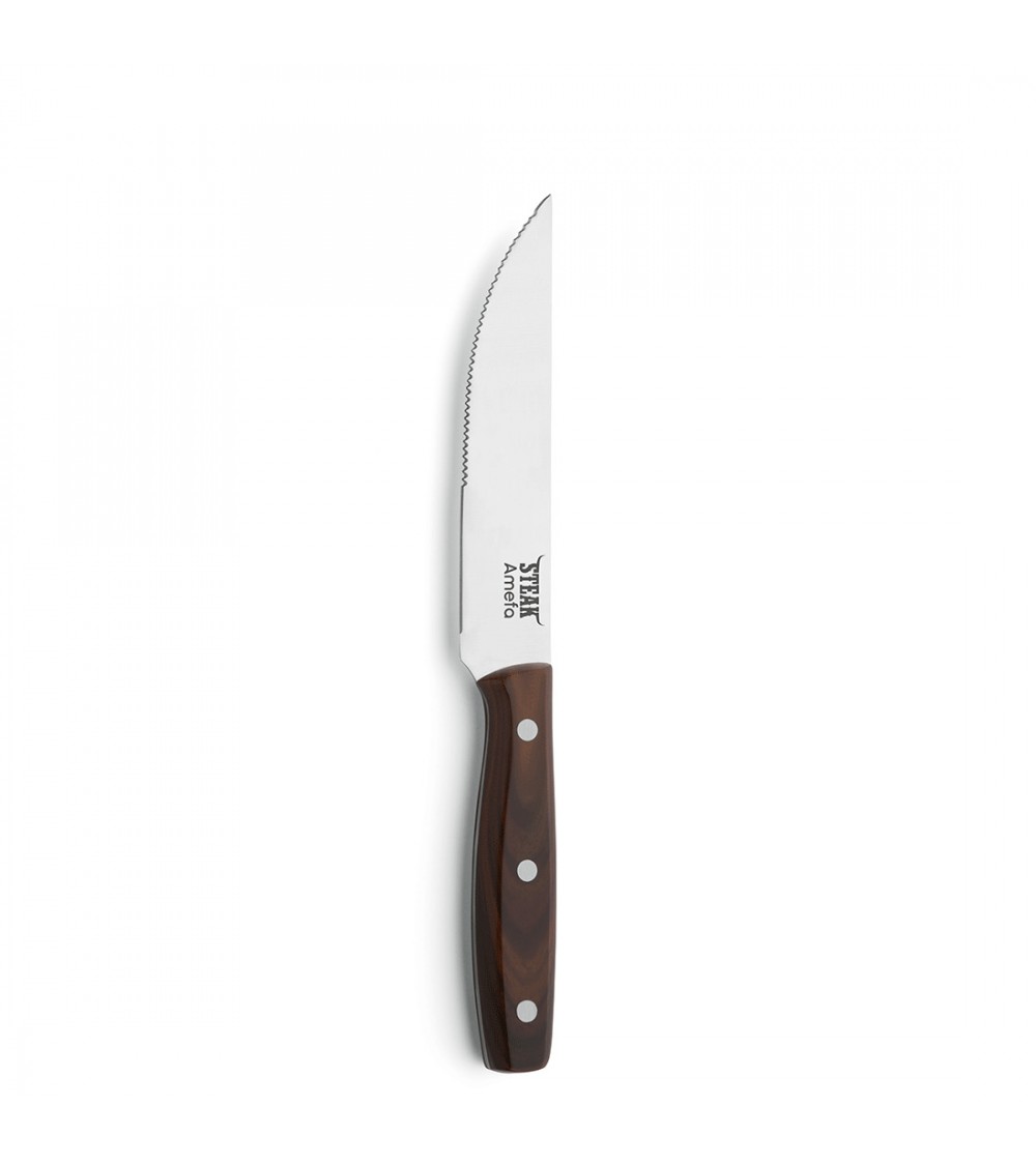 Couteau à Steak en Acier et Manche en Bois Porterhouse - Amefa - 