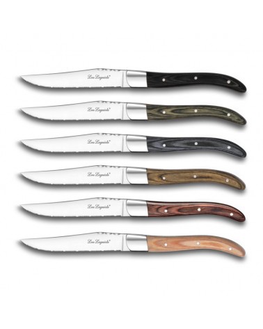 Set of 6 Laguiole Knives - Stainless Steel and Bakelized Wood Handle - Royal Louis -  - 