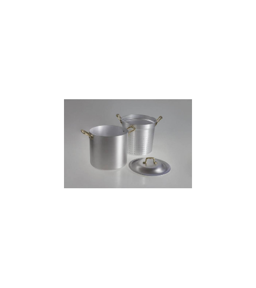Pot professionnel en aluminium avec passoire et couvercle - 