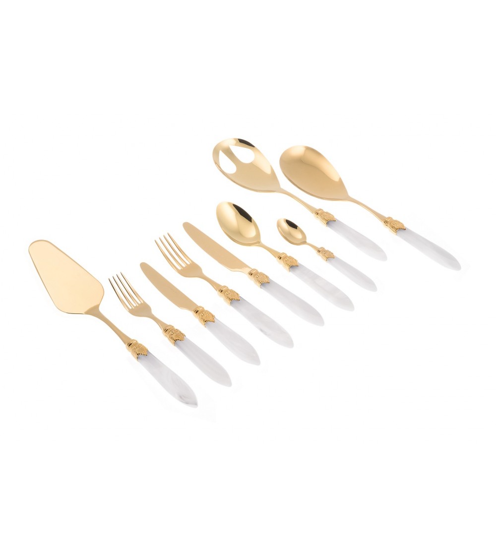 金色 Pvd 餐具 Rivadossi - Laura Gold Service 75 件 -