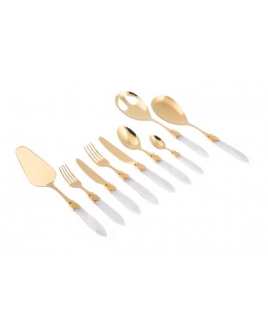 金色 Pvd 餐具 Rivadossi - Laura Gold Service 75 件 -