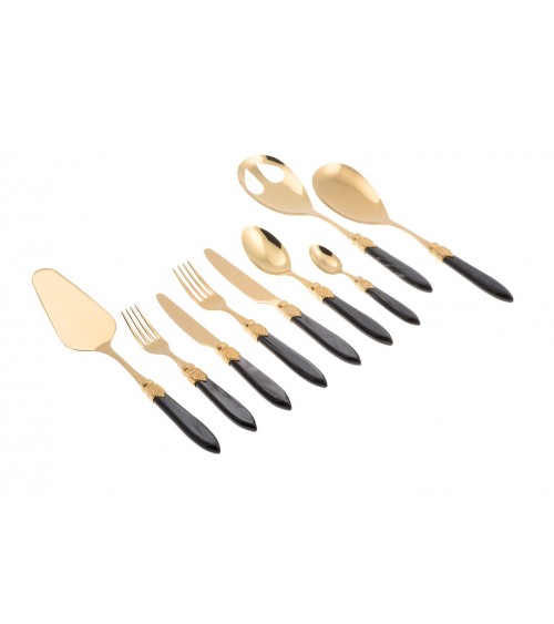 金色 Pvd 餐具 Rivadossi - Laura Gold Service 75 件 -