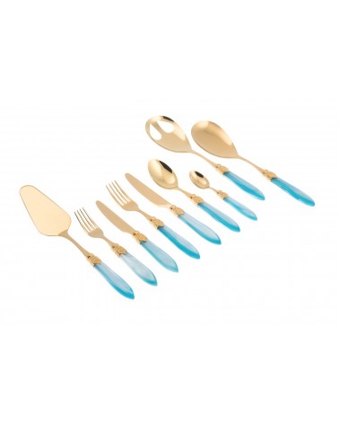 金色 Pvd 餐具 Rivadossi - Laura Gold Service 75 件 -