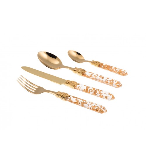 Luna 金色餐具 Pvd 套装 24 件 - Rivadossi Sandro -