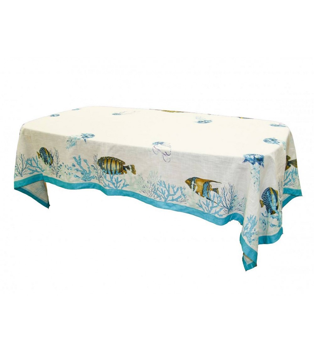 "Sea" Tablecloth Cotton and Linen Blend Made in Italy - Royal Family Sheffield -  - 