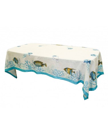 Nappe "Mer" Mélange de Coton et Lin Fabriquée en Italie - Famille Royale Sheffield - 