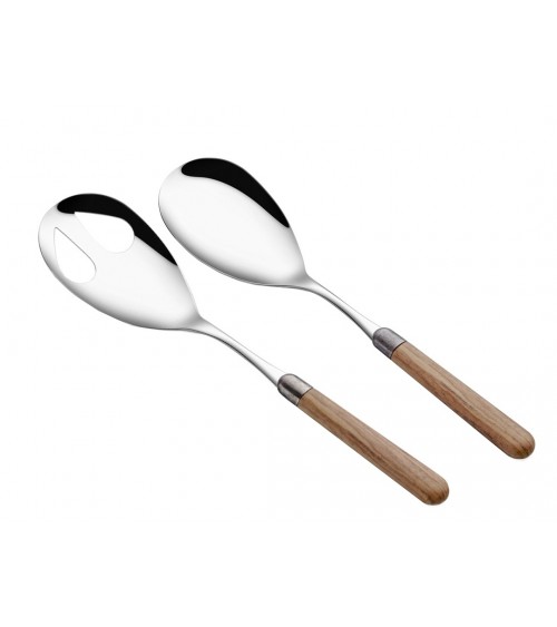 Cutlery with Wooden look Handle - Cortina Set 2pcs Salad - Rivadossi Sandro -  - 