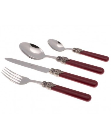 Rivadossi Sandro Posate Classic Set 16 Pezzi per 4 Persone - colore bordeaux