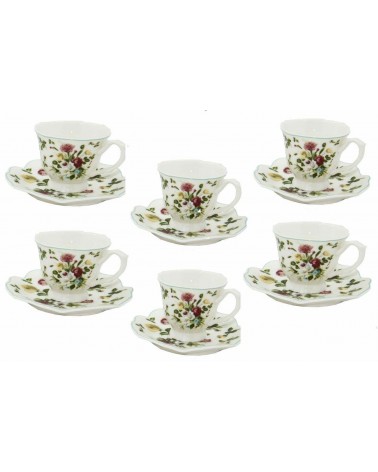 Servizio Caffè set 6 Pezzi in Stile Inglese - New Spring Rose Collection - Royal Family Sheffield - 