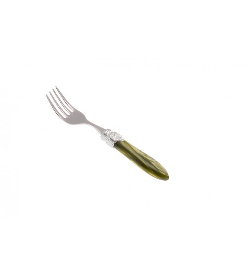 Fourchette à Fruits - Laura Argento - Couverts en Nacre Rivadossi Sandro - nacre couleur vert olive