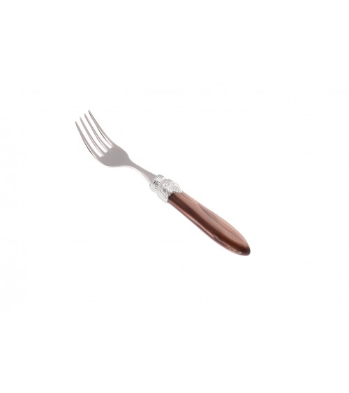 Fruit Fork - Laura Argento - Rivadossi Sandro Mother of Pearl Cutlery - mother of pearl brown color