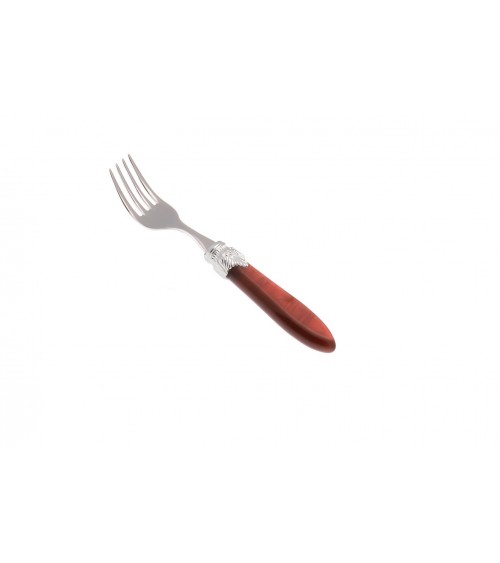 Fruit Fork - Laura Argento - Rivadossi Sandro Mother of Pearl Cutlery - mother of pearl red color
