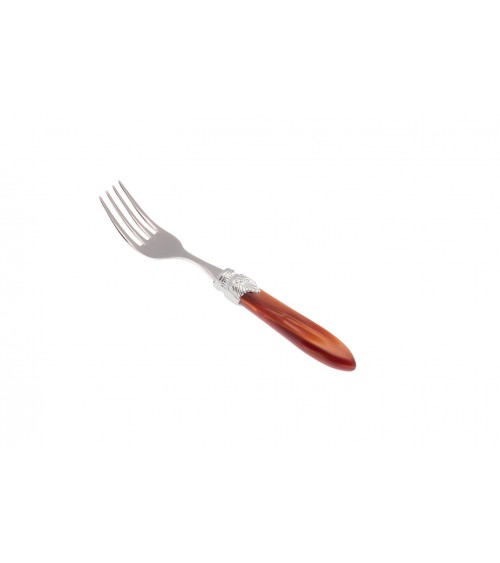 Fruit Fork - Laura Argento - Rivadossi Sandro Mother of Pearl Cutlery - mother of pearl orange color