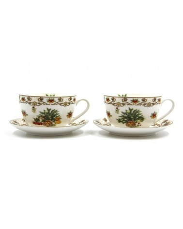 Famille Royale - Paire de tasses à petit-déjeuner "Christmas Dinner Night" -