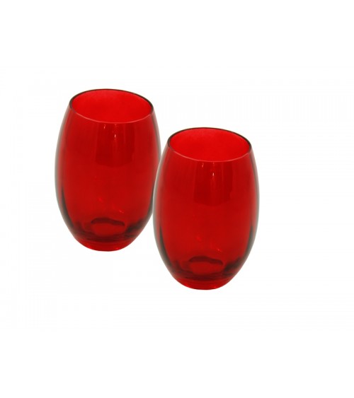 Royal Family - Set of 2 Red "Rainbow" Water Glasses -  - 