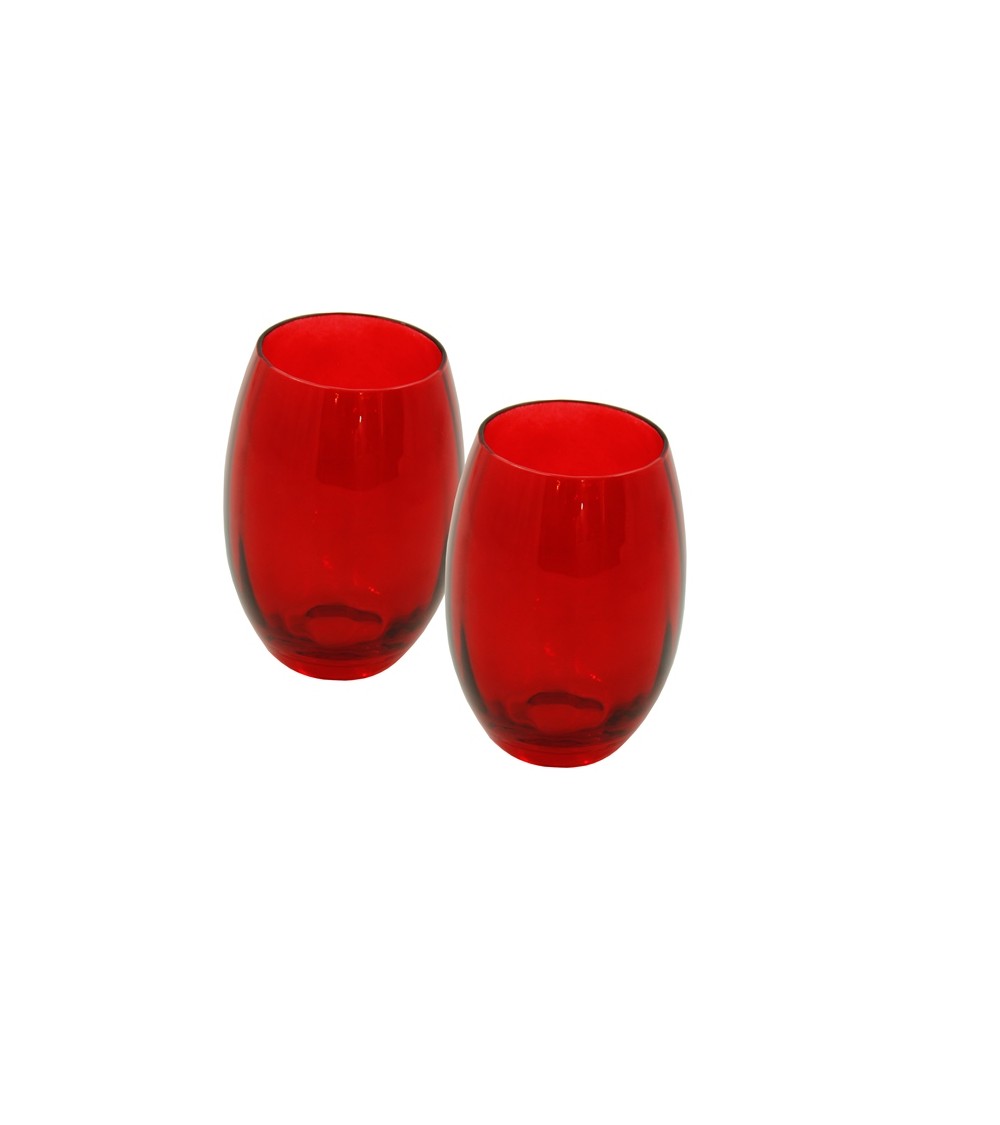 Royal Family - Set of 2 Red "Rainbow" Water Glasses -  - 