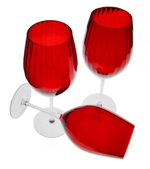 Royal Family - Set of 6 Tall Red Wine Glasses "Capri" -  - 