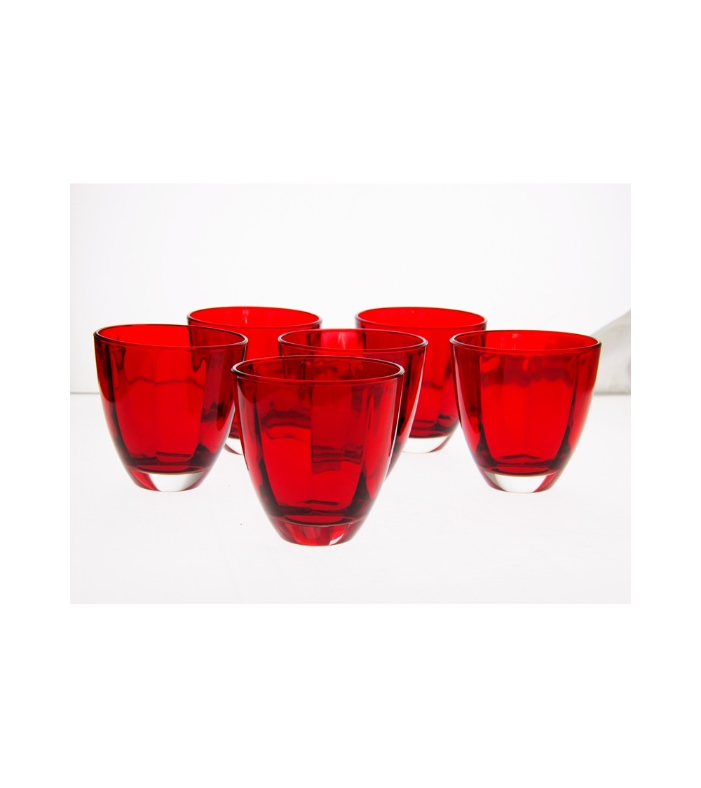 Royal Family - Set 6 Bicchieri Acqua in vetro Rosso "Capri" - 
